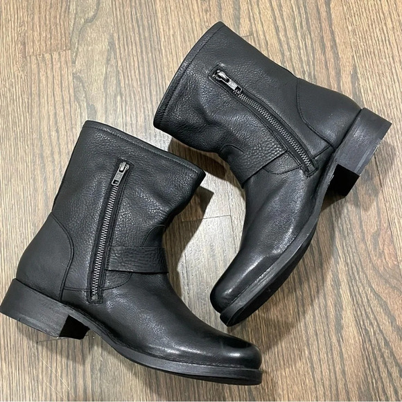 NEW Frye Black Leather Veronica Short Boots Women size 10 - Picture 6 of 12